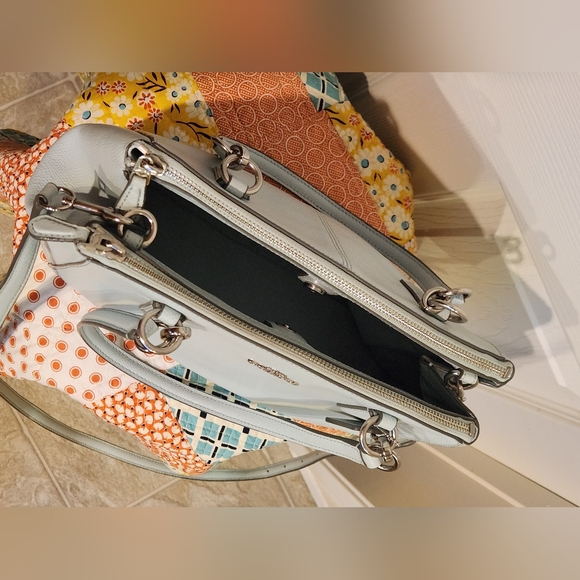 Coach Mint Green Crossgrain Leather Small Christie Satchel Shoulder Bag (F33637) - Picture 8 of 15